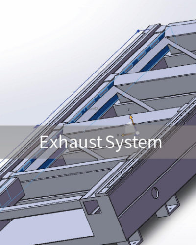 Exhaust System combined with Machine Structure